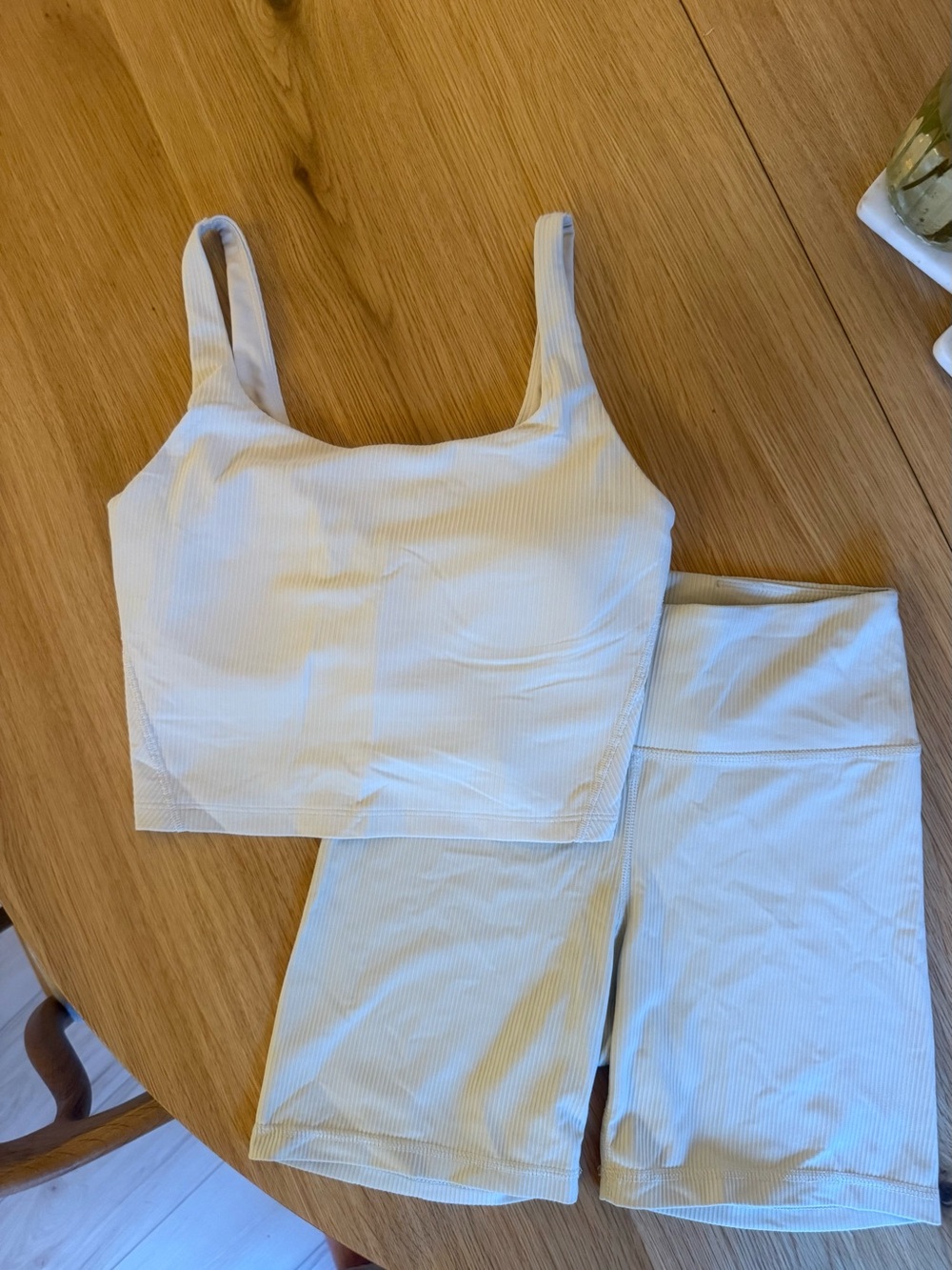 Active Ribbed Seamless Crop Sports Bra and High-Waist Shorts Set